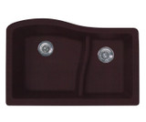 Swanstone 22 x 33 Granite Undermount Double Bowl Sink in Espresso - QU03322LS.170