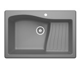 Swanstone 22 x 33 Granite Drop in Ascend Bowl Sink in Metallico - QZ03322AD.173