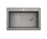 Swanstone 22 x 33 Granite Drop in Single Bowl Sink in Metallico - QZ03322SB.173