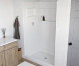 Swanstone 34 x 48 x 72 Veritek Smooth Direct to Stud Shower Wall Kit in White - SA03448.010