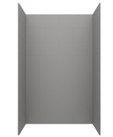 Swanstone 36 x 36 x 72 Traditional Subway Tile Glue up Bathtub and Shower Wall Kit in Ash Gray - TSMK723636.203