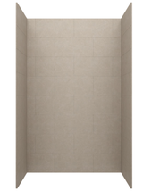 Swanstone 36" x 36" x 72 Traditional Subway Tile Glue up Bathtub and Shower Wall Kit in Limestone - TSMK723636.218