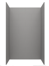 Swanstone TSMK723250.203 32 x 50 x 72  Traditional Subway Tile Glue up Bathtub and Shower Wall Kit in Ash Gray