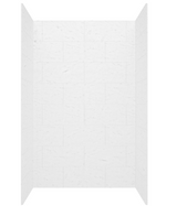 Swanstone 32 x 50 x 72 Traditional Subway Tile Glue up Bathtub and Shower Wall Kit in Carrara - TSMK723250.221