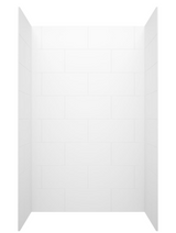 Swanstone 34 x 50 x 84 Traditional Subway Tile Glue up Shower Wall Kit in White - TSMK843450.010