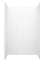 Swanstone 34" x 50" x 84 Traditional Subway Tile Glue up Shower Wall Kit in White - TSMK843450.010