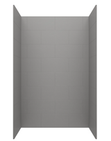 Swanstone 34 x 50 x 84 Traditional Subway Tile Glue up Shower Wall Kit in Ash Gray - TSMK843450.203