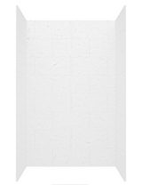 Swanstone 34 x 50 x 84 Traditional Subway Tile Glue up Shower Wall Kit in Carrara - TSMK843450.221