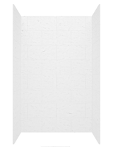 Swanstone 34" x 50" x 84 Traditional Subway Tile Glue up Shower Wall Kit in Carrara - TSMK843450.221