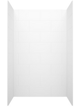 Swanstone 34 x 42 x 72 Traditional Subway Tile Glue up Bathtub and Shower Wall Kit in White - TSMK723442.010