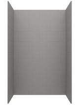 Swanstone 34 x 42 x 72 Traditional Subway Tile Glue up Bathtub and Shower Wall Kit in Ash Gray - TSMK723442.203