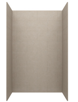 Swanstone 34 x 42 x 72 Traditional Subway Tile Glue up Bathtub and Shower Wall Kit in Limestone - TSMK723442.218