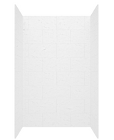 Swanstone TSMK723442.221 34 x 42 x 72  Traditional Subway Tile Glue up Bathtub and Shower Wall Kit in Carrara