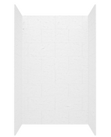 Swanstone 34 x 42 x 72 Traditional Subway Tile Glue up Bathtub and Shower Wall Kit in Carrara - TSMK723442.221
