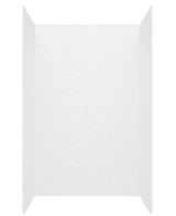 Swanstone 34" x 42" x 72 Traditional Subway Tile Glue up Bathtub and Shower Wall Kit in Carrara - TSMK723442.221