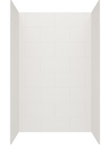 Swanstone 34 x 42 x 72 Traditional Subway Tile Glue up Bathtub and Shower Wall Kit in Birch - TSMK723442.226