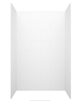 Swanstone 36 x 36 x 84 Traditional Subway Tile Glue up Shower Wall Kit in White - TSMK843636.010