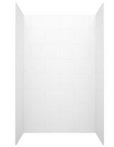 Swanstone 34 x 50 x 72 Traditional Subway Tile Glue up Bathtub and Shower Wall Kit in White - TSMK723450.010