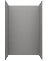 Swanstone 34 x 50 x 72 Traditional Subway Tile Glue up Bathtub and Shower Wall Kit in Ash Gray - TSMK723450.203