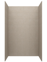 Swanstone 34 x 50 x 72 Traditional Subway Tile Glue up Bathtub and Shower Wall Kit in Limestone - TSMK723450.218