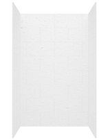 Swanstone 34 x 50 x 72 Traditional Subway Tile Glue up Bathtub and Shower Wall Kit in Carrara - TSMK723450.221