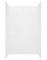 Swanstone 34" x 50" x 72 Traditional Subway Tile Glue up Bathtub and Shower Wall Kit in Carrara - TSMK723450.221