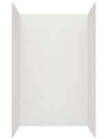 Swanstone 34 x 50 x 72 Traditional Subway Tile Glue up Bathtub and Shower Wall Kit in Birch - TSMK723450.226