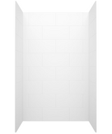Swanstone 36 x 50 x 72 Traditional Subway Tile Glue up Bathtub and Shower Wall Kit in White - TSMK723650.010