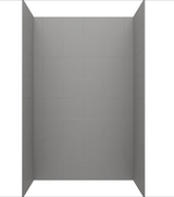 Swanstone 36 x 50 x 72 Traditional Subway Tile Glue up Bathtub and Shower Wall Kit in Ash Gray - TSMK723650.203