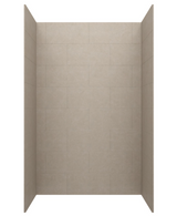 Swanstone 36 x 50 x 72 Traditional Subway Tile Glue up Bathtub and Shower Wall Kit in Limestone - TSMK723650.218
