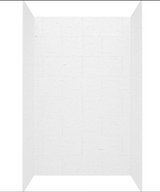 Swanstone 36 x 50 x 72 Traditional Subway Tile Glue up Bathtub and Shower Wall Kit in Carrara - TSMK723650.221
