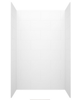 Swanstone 34 x 42 x 84 Traiditional Subway Tile Glue up Shower Wall Kit in White - TSMK843442.010