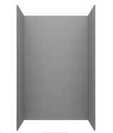 Swanstone 34 x 42 x 84 Traiditional Subway Tile Glue up Shower Wall Kit in Ash Gray - TSMK843442.203
