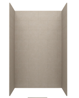 Swanstone 34 x 42 x 84 Traiditional Subway Tile Glue up Shower Wall Kit in Limestone - TSMK843442.218
