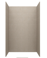 Swanstone 34" x 42" x 84 Traiditional Subway Tile Glue up Shower Wall Kit in Limestone - TSMK843442.218