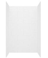 Swanstone 34 x 42 x 84 Traiditional Subway Tile Glue up Shower Wall Kit in Carrara - TSMK843442.221