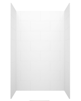 Swanstone 36" x 36" x 96 Traditional Subway Tile Glue up Shower Wall Kit in White - TSMK963636.010