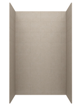 Swanstone 36 x 36 x 96 Traditional Subway Tile Glue up Shower Wall Kit in Limestone - TSMK963636.218
