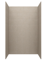 Swanstone 36" x 36" x 96 Traditional Subway Tile Glue up Shower Wall Kit in Limestone - TSMK963636.218