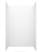 Swanstone TSMK843650.010 36 x 50 x 84  Traditional Subway Tile Glue up Shower Wall Kit in White