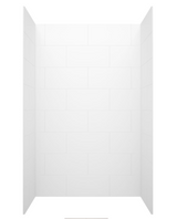 Swanstone TSMK963442.010 34 x 42 x 96  Traditional Subway Tile Glue up Shower Wall Kit in White