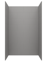 Swanstone 34" x 42" x 96 Traditional Subway Tile Glue up Shower Wall Kit in Ash Gray - TSMK963442.203