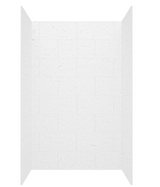 Swanstone TSMK963442.221 34 x 42 x 96  Traditional Subway Tile Glue up Shower Wall Kit in Carrara