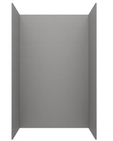 Swanstone 32 x 50 x 96 Traditional Subway Tile Glue up Shower Wall Kit in Ash Gray - TSMK963250.203