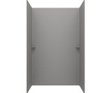 Swanstone SK484896.203 48 x 48 x 96  Smooth Glue up Shower Wall Kit in Ash Gray