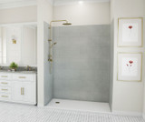 Swanstone 30 x 62 x 84 Traditional Subway Tile Glue up Shower Wall Kit in Ash Gray - TSMK843062.203