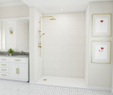Swanstone TSMK843262.010 32 x 62 x 84 Traditional Subway Tile Glue up Shower Wall Kit in White