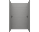 Swanstone 34 x 62 x 84 Modern Subway Tile Glue up Shower Wall Kit in Ash Gray - MSMK843462.203