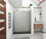 Swanstone MSMK843462.203 34 x 62 x 84 Modern Subway Tile Glue up Shower Wall Kit in Ash Gray