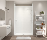 Swanstone 36 x 62 x 84 Modern Subway Tile Glue up Shower Wall Kit in White - MSMK843662.010